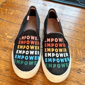 Black Empower Slip On Keds - 7/7.5